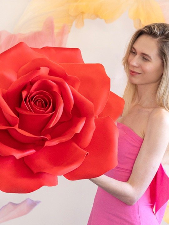 Giant Foam Rose for Wall Decor: Templates + Materials Checklist with links + Video Tutorial on YouTube product image (1)