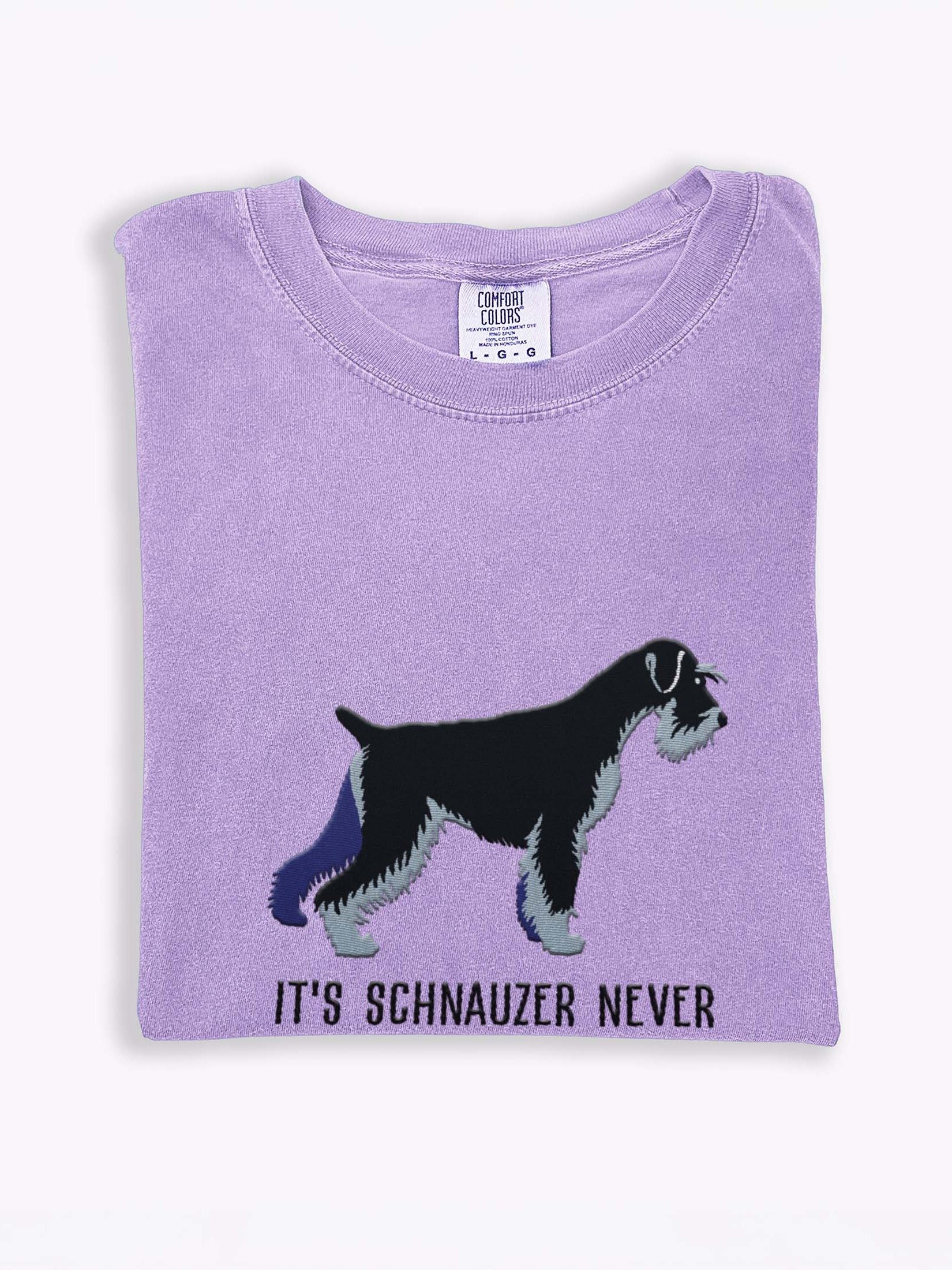 It's Schnauzer Never T-Shirt(Embroidered) of a Standard Schnauzer(Black & Silver) product image (1)
