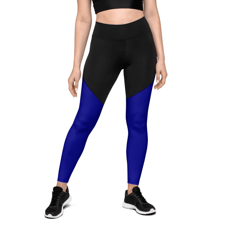 Plain Color Navy Blue Sports Leggings product image (1)