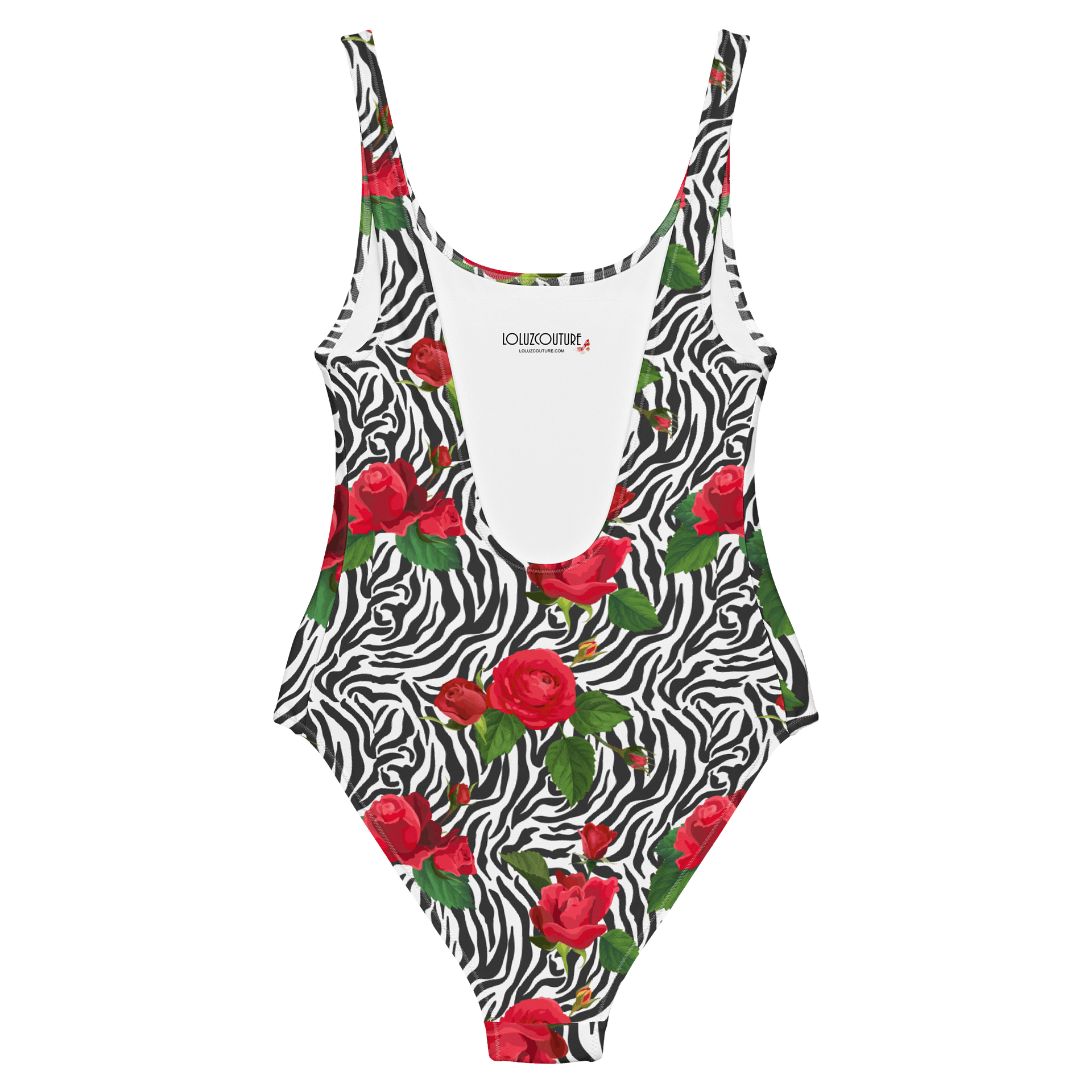 Zebra & Red Roses One-Piece Swimsuit product image (4)
