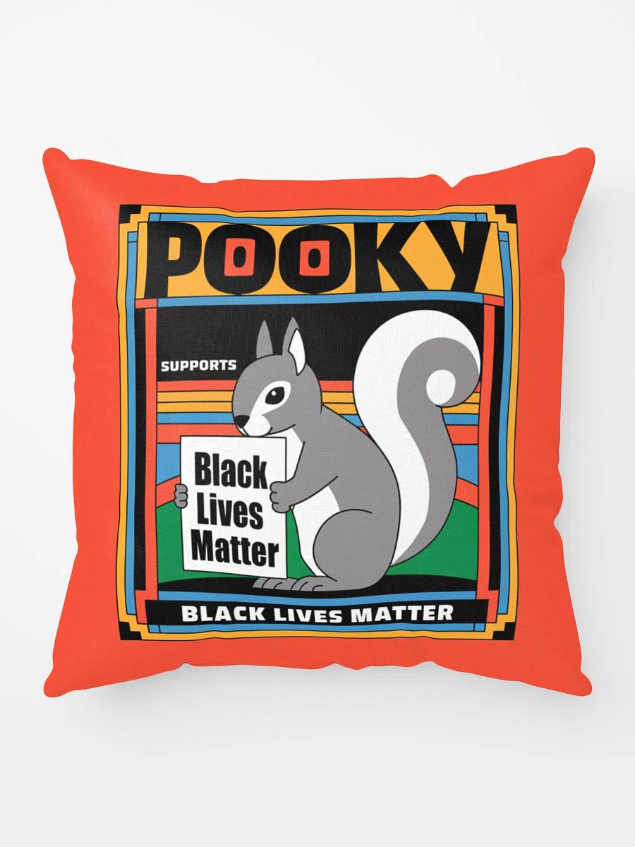 Comfy Pillow: Pooky the squirrel, BLM Red Border product image (9)