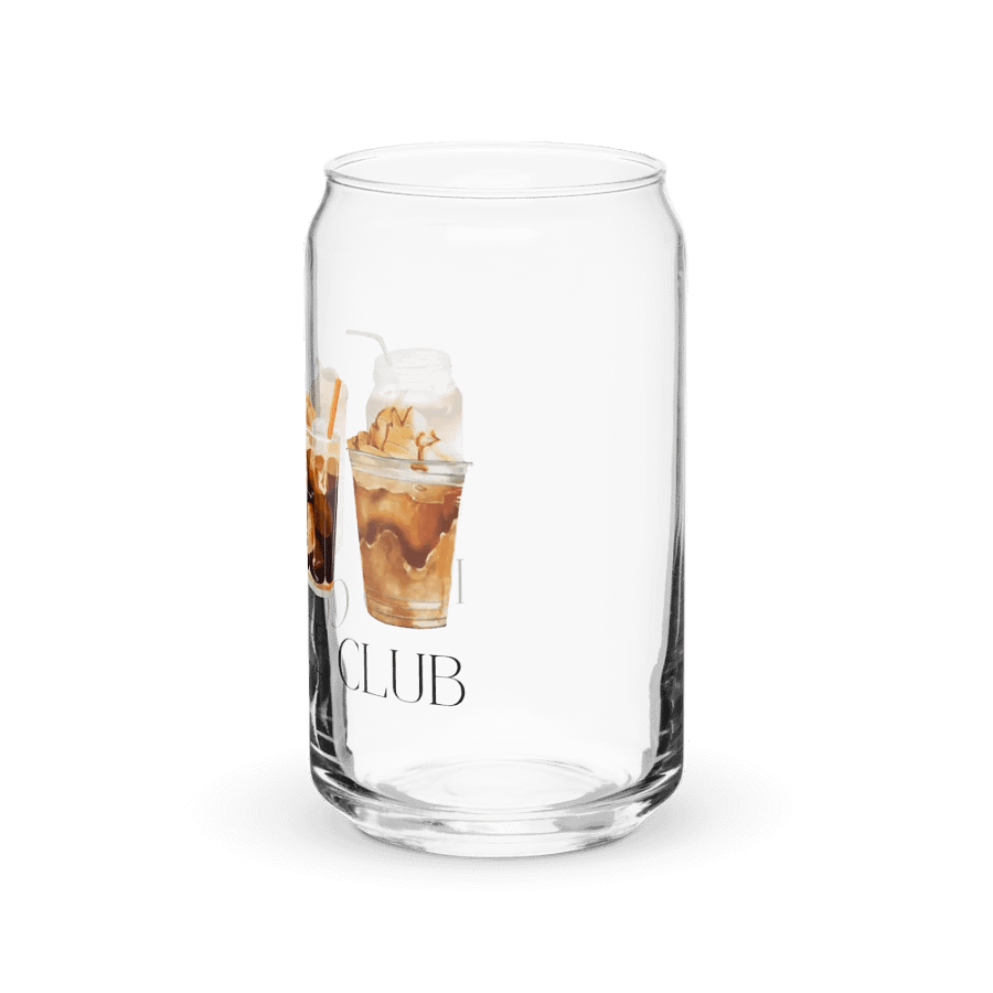 Iced Coffee Club Print Glass Can Cup With Or Without Lid product image (7)