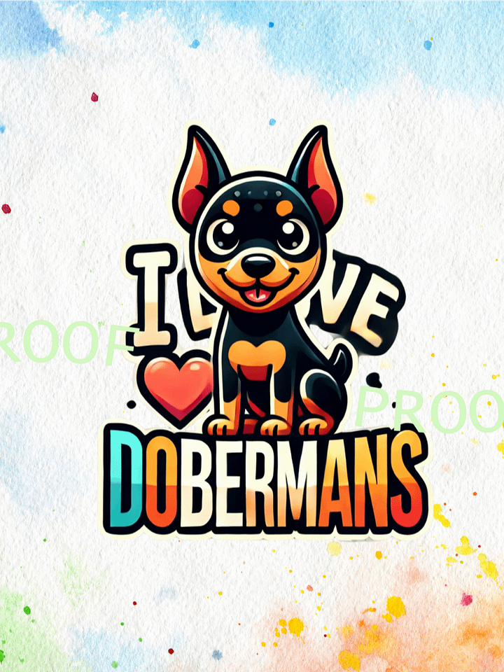 I Love Dobermans – Instant Download Graphic Design product image (1)