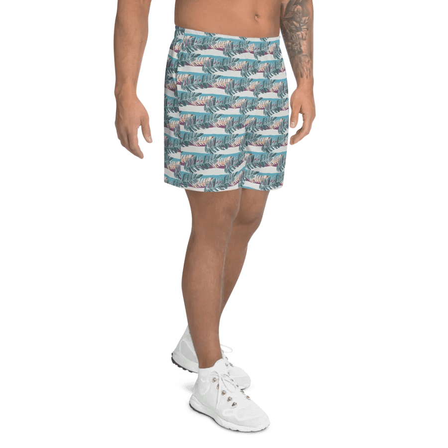 Tropical Stripes | Athletic Long Shorts product image (3)