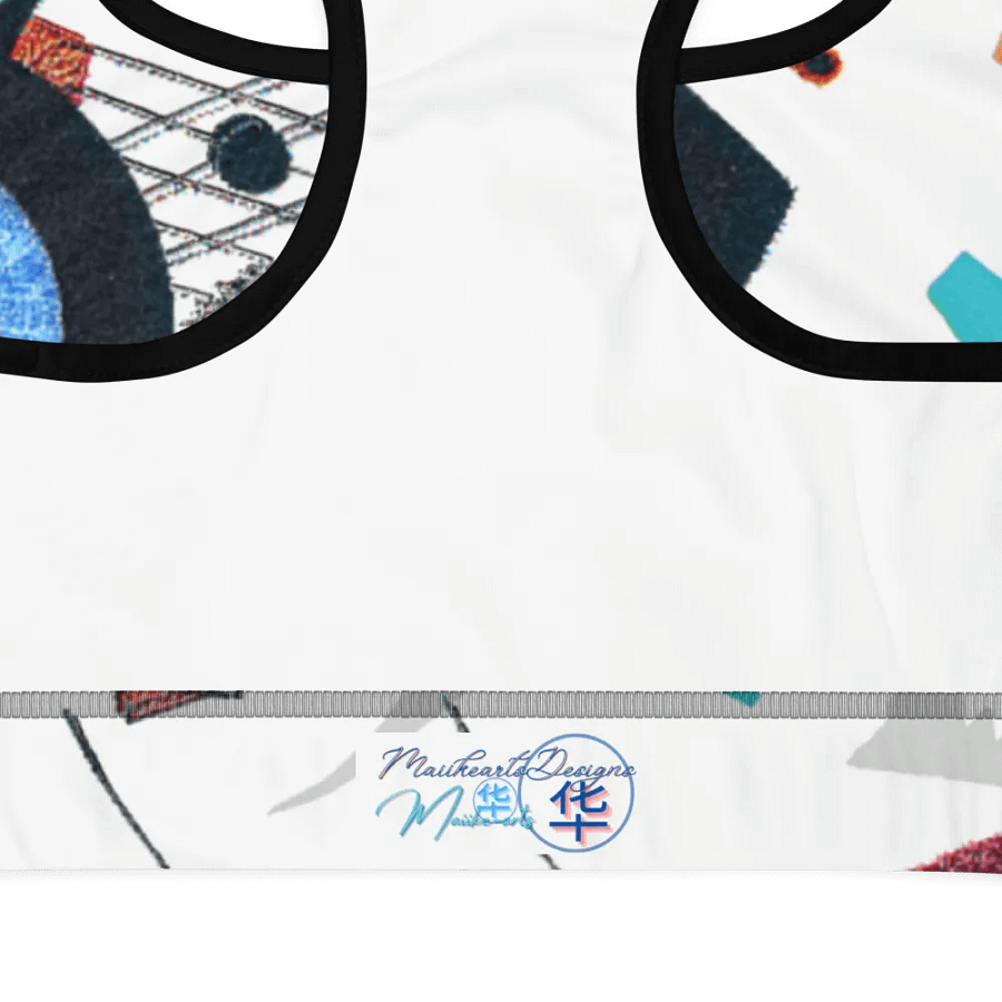 Abstract Lithographic Pattern Design Sports Bra - V1 product image (12)