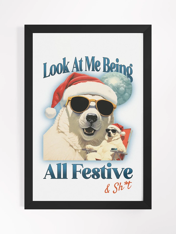 Festive Polar Bear Christmas Poster - Multiple Sizes product image (1)