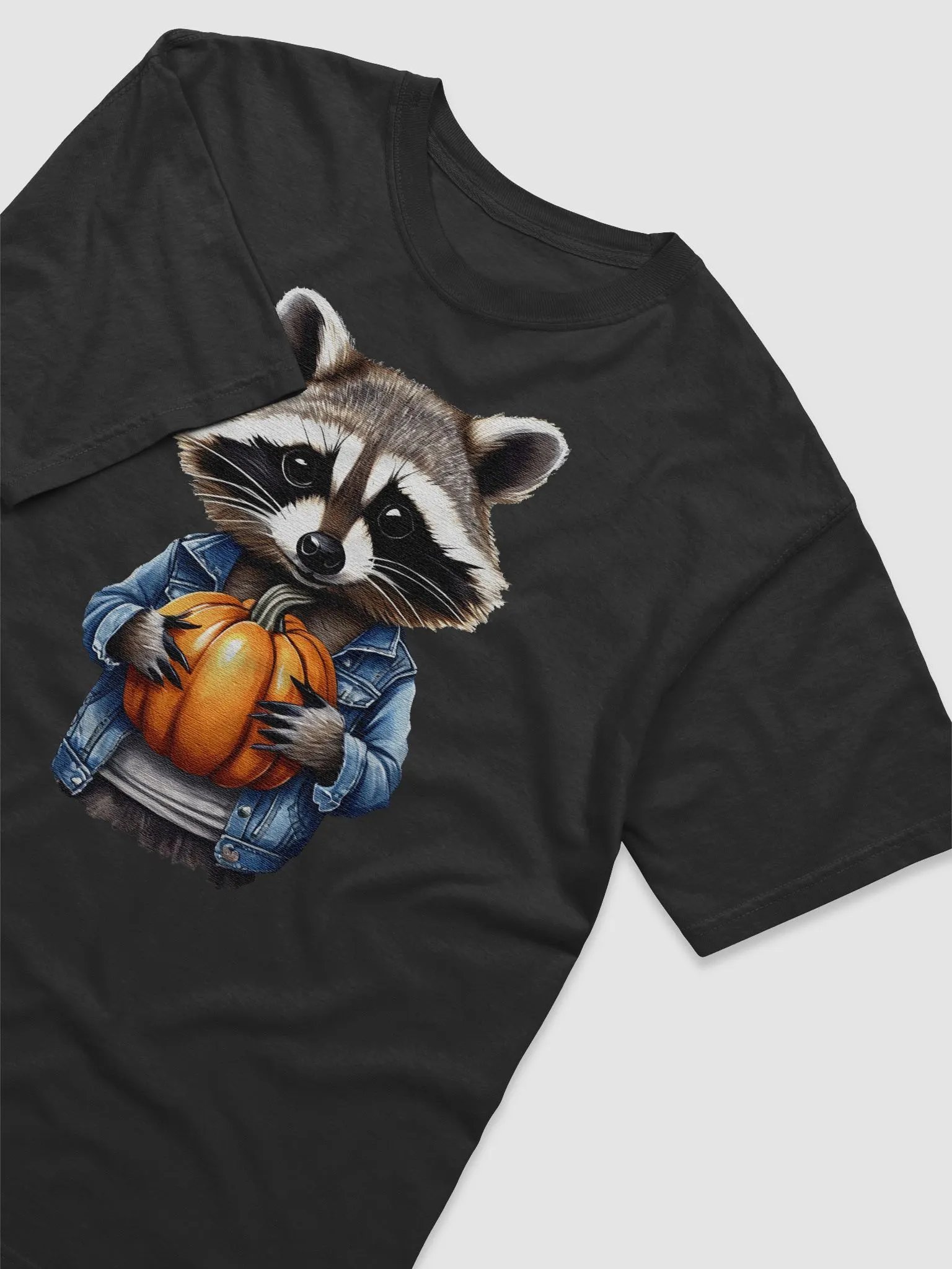 Cute Raccoon wearing jacket and holding a pumpkin product image (3)