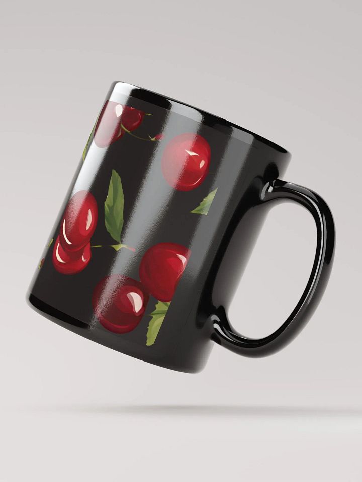 Cherry Blooms Fruit Design Black Mug product image (3)
