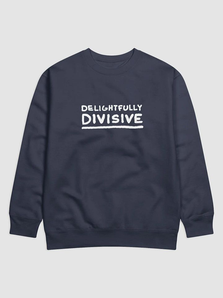 DELIGHTFULLY DIVISIVE (lg. white design) printed cotton crewneck product image (17)