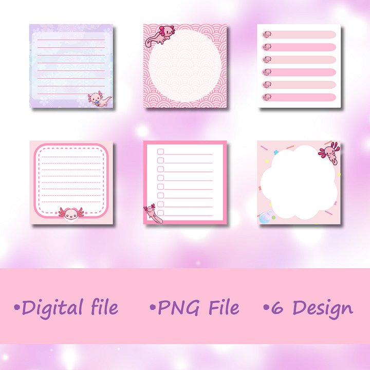 Gary Axolotl memo pad product image (1)