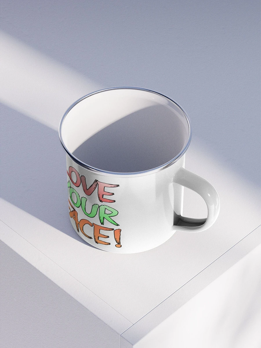 Love your face + Full logo - Enamel Mug product image (3)