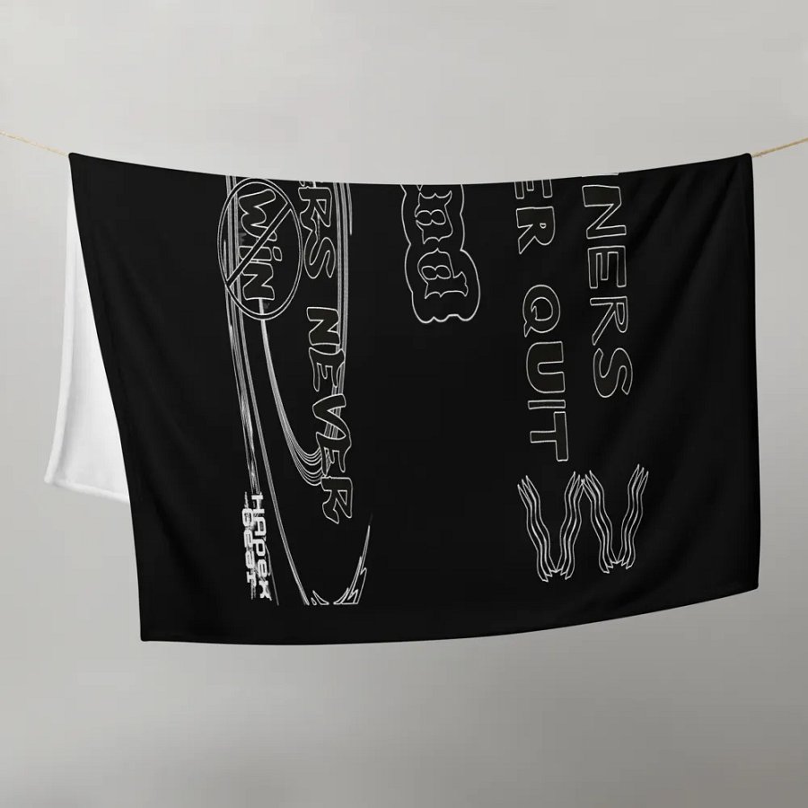 Winners Never Quit and Quitters Never Win - Black - Throw Blanket product image (9)