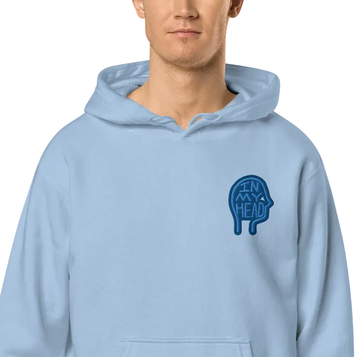 In My Head (L.C. creek design) embroidered pigment hoodie product image (1)
