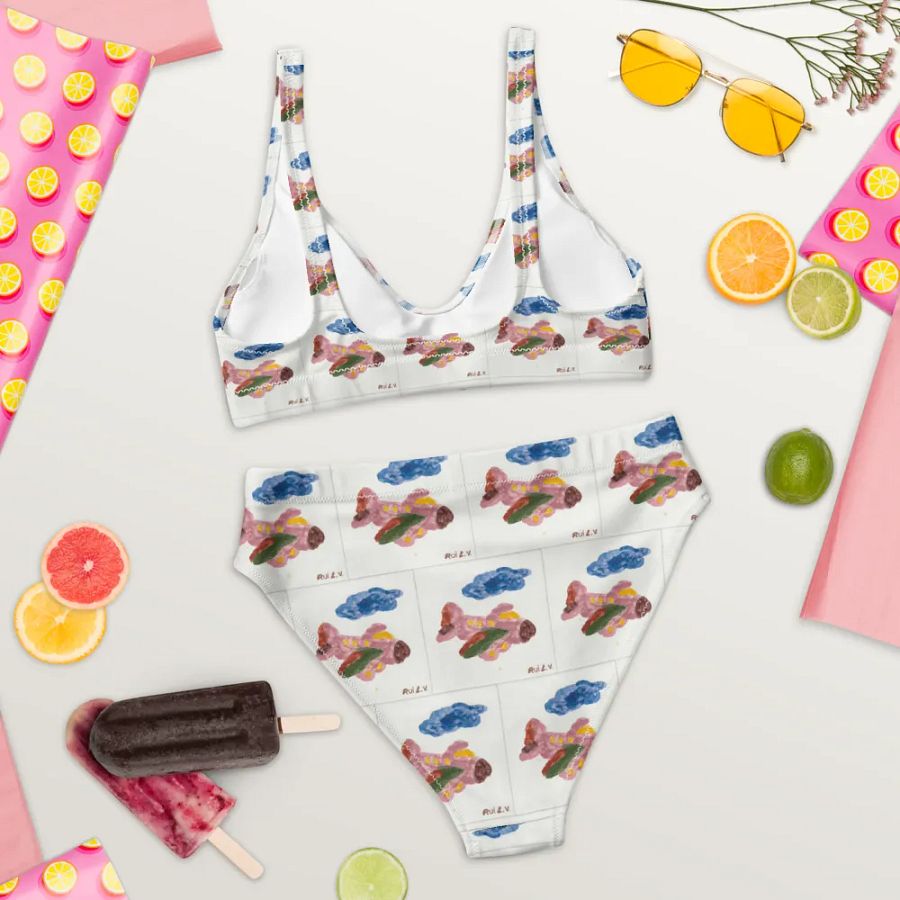 Kid Airplane (All-Over Print Recycled High Waisted Bikini) product image (5)