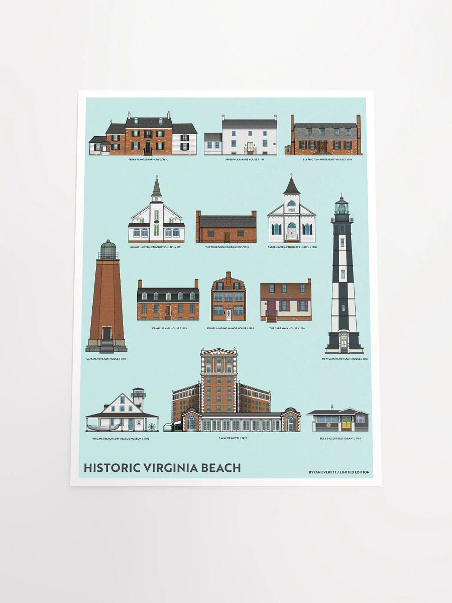 Historic Virginia Beach Buildings Art Poster product image (3)