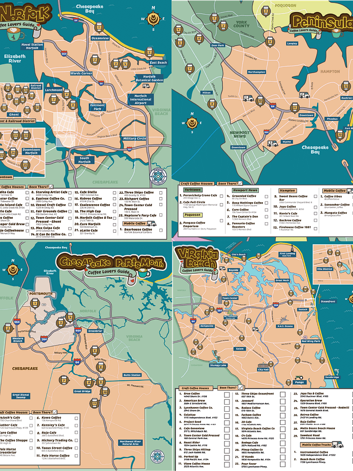 Caffeinated Hampton Roads Map Bundle - Digital Download product image (2)