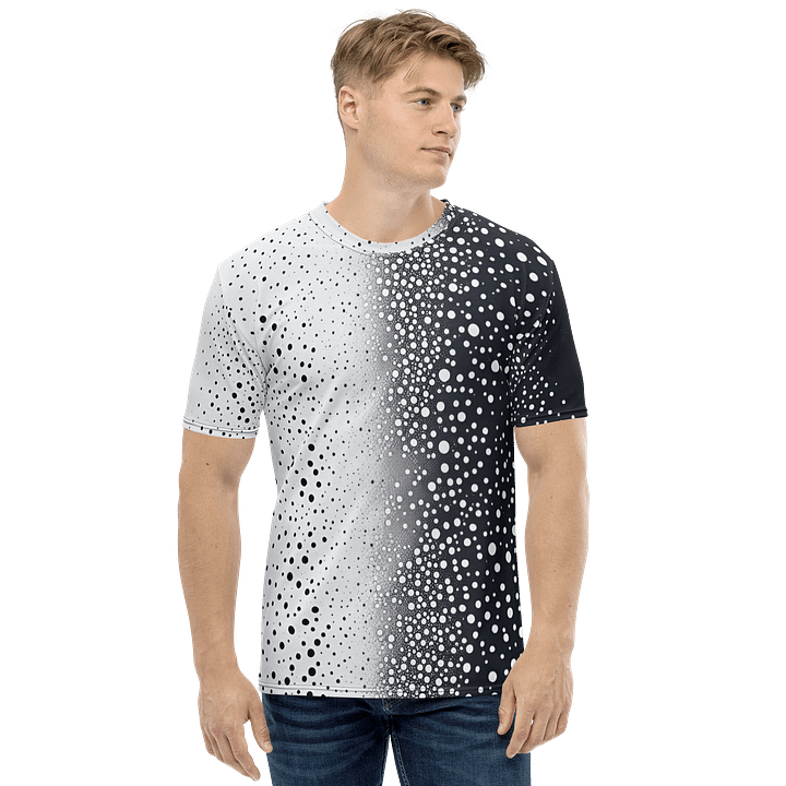 "Eclipse" - Black & White Dotted Fade All-Over Print Tee product image (1)