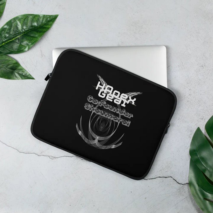 Laptop Sleeve - Black - Co Founder Shaumarai - White HApex Gear White Logo product image (2)