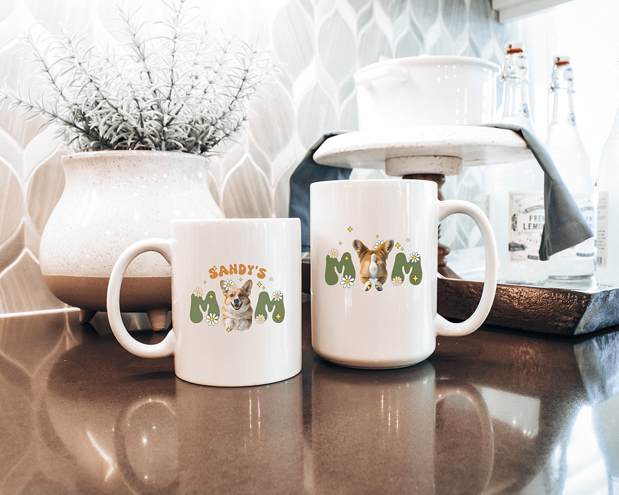 Corgi mom retro white coffee mug product image (4)