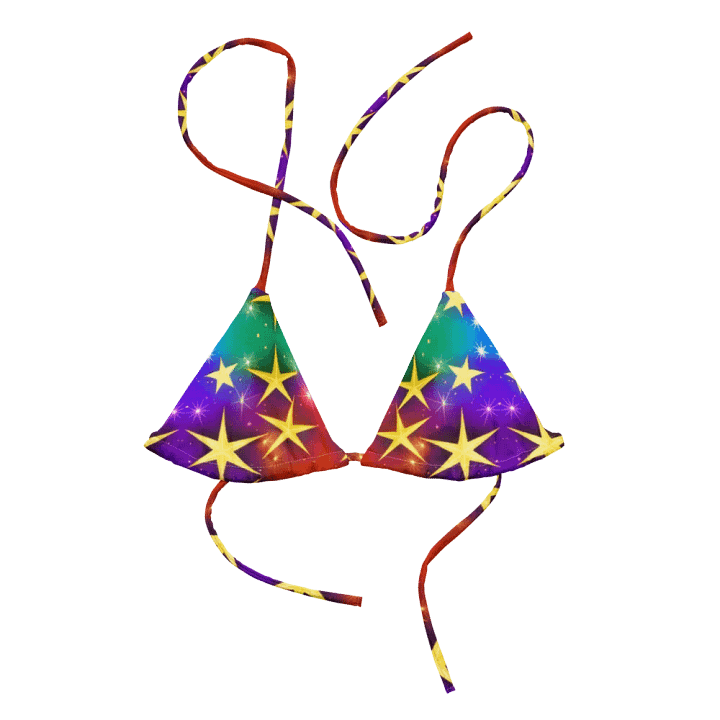 Shine Bright in Our Eco-Friendly Star Print String Bikini Top product image (2)
