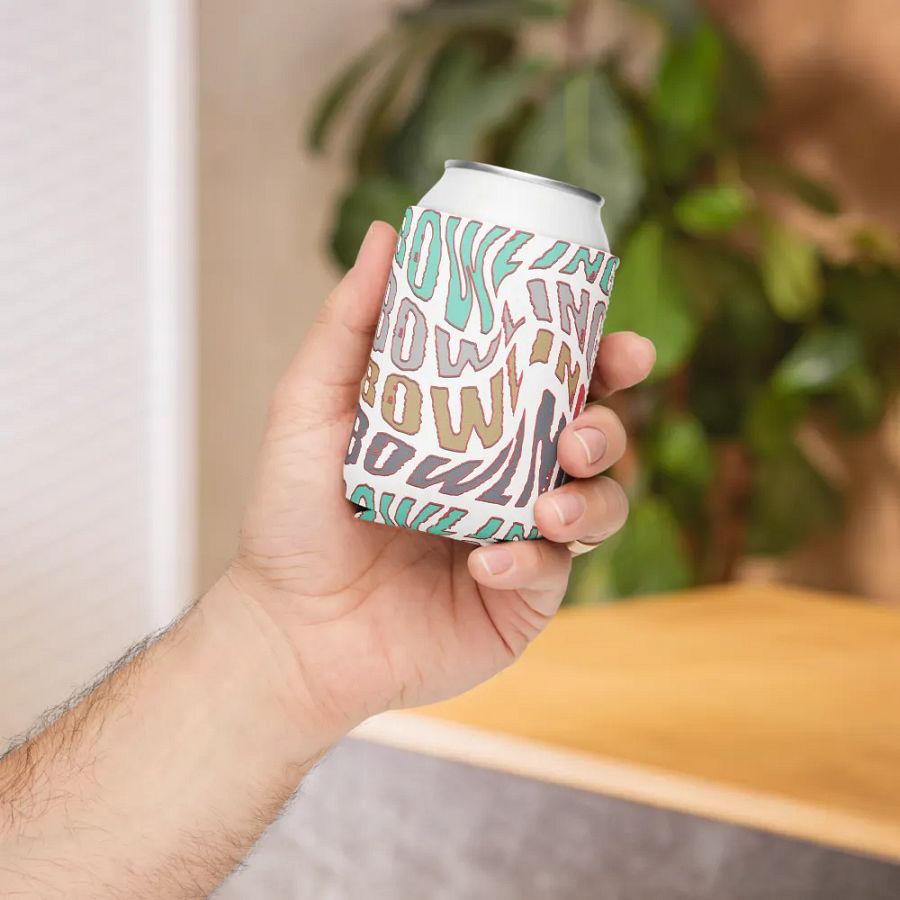Mess Swirl Bowling Word Art Can Cooler product image (6)