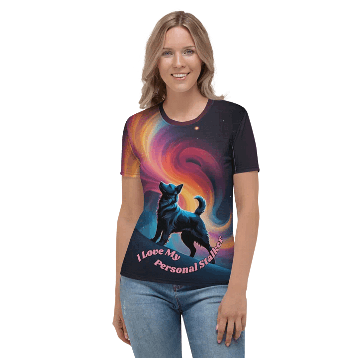 I Love My Personal Stalker Dog All Over Print T-shirt product image (2)