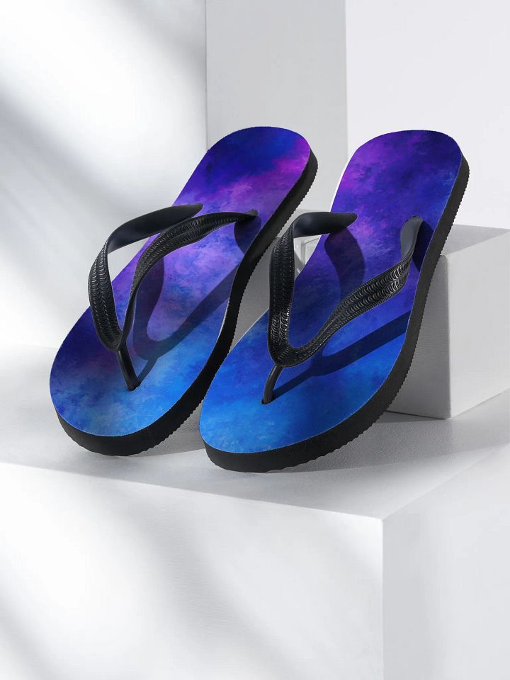 Blue and purple Abstract Art Flip Flops product image (1)