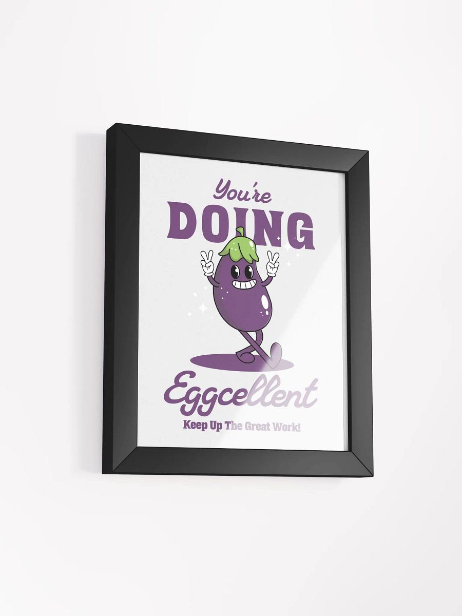 You're Doing Eggcelent Retro Eggplant Motivational Quote Framed Wall Art Print product image (10)