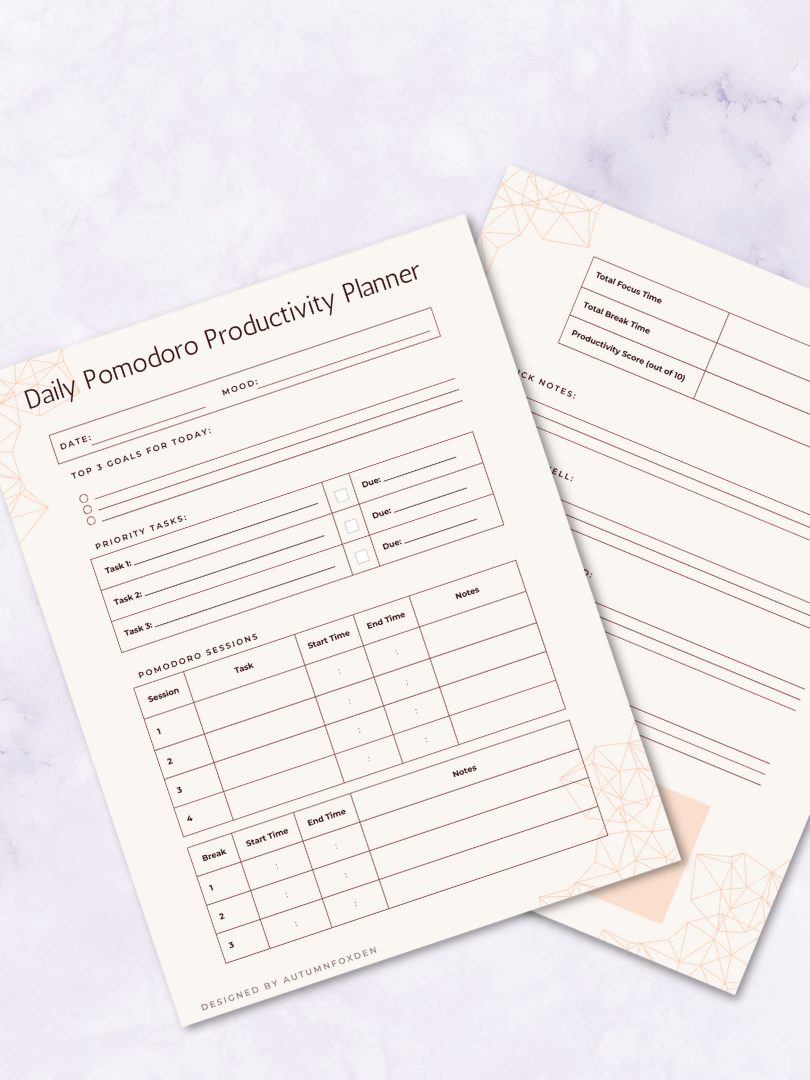 Daily Pomodoro Productivity Planner product image (2)