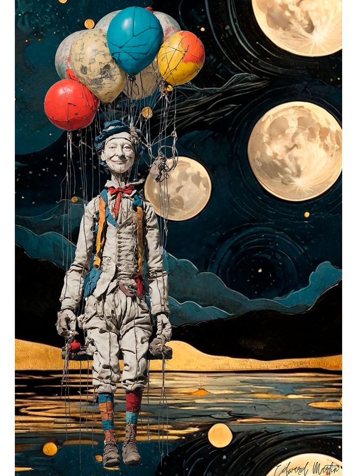 'UP' by Edward Martin-Whimsical Balloons Poster product image (1)