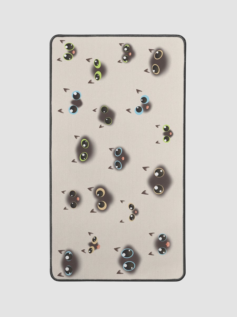 Cute Siamese Cat Faces (Multicolor Eyes) Desk Mat 12" x 22" product image (1)