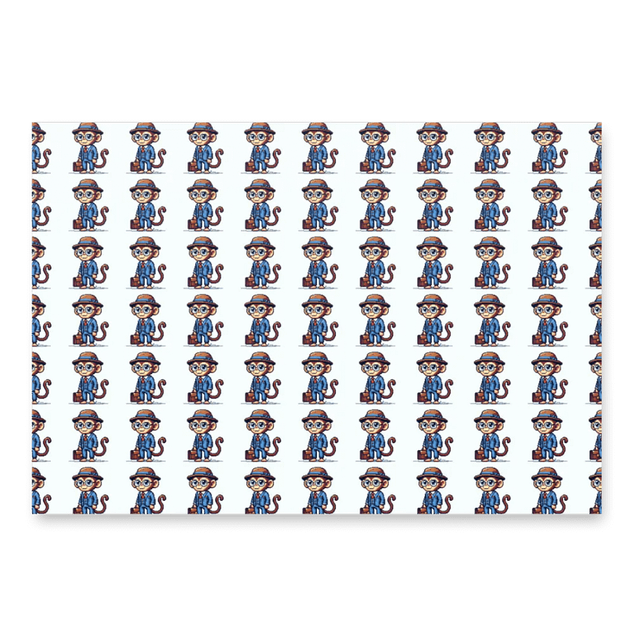 Pixel Art Monkey Business Wrapping Paper product image (1)