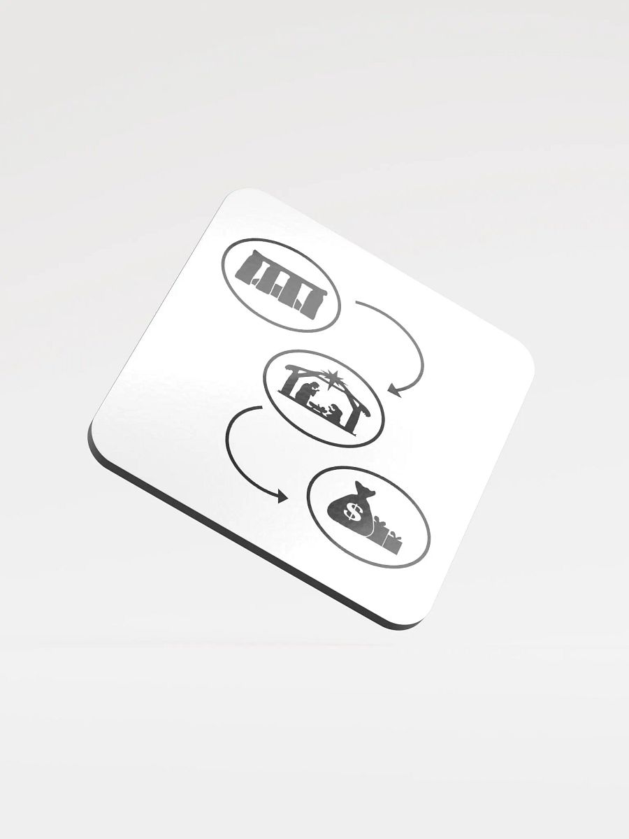 The Evolution of Christmas - Glossed Cork Coaster product image (2)