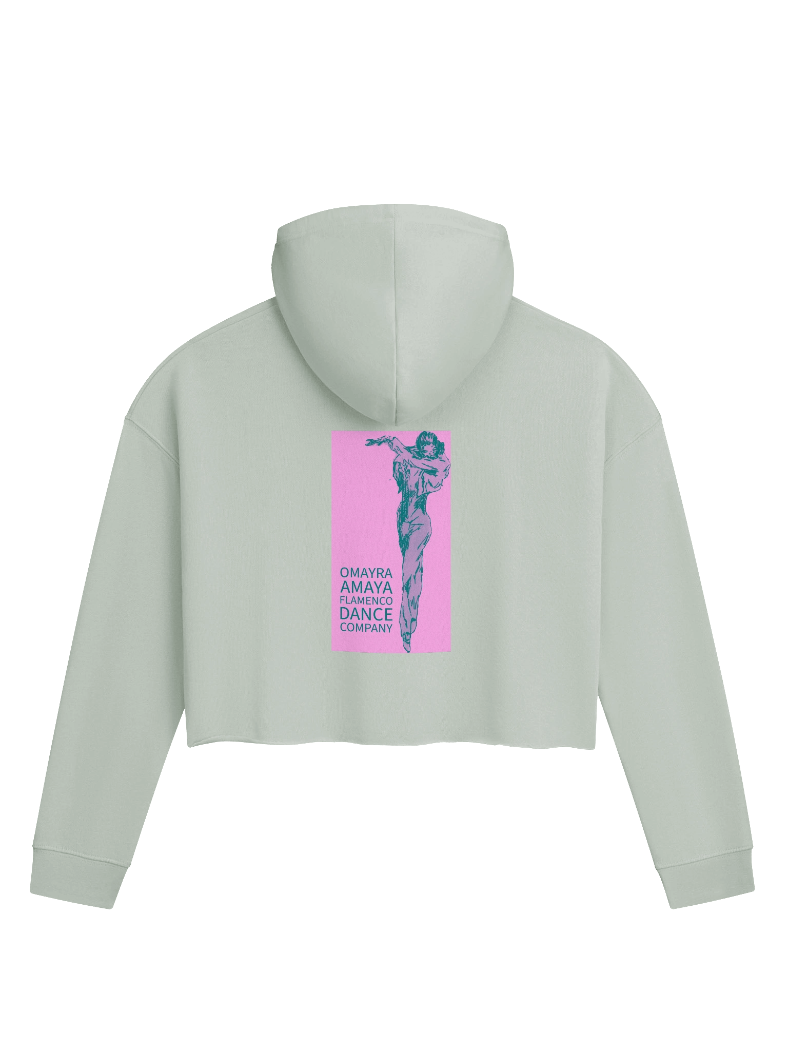 "Carmen" Hoodie cropped Long Sleeve Pink / Green product image (2)