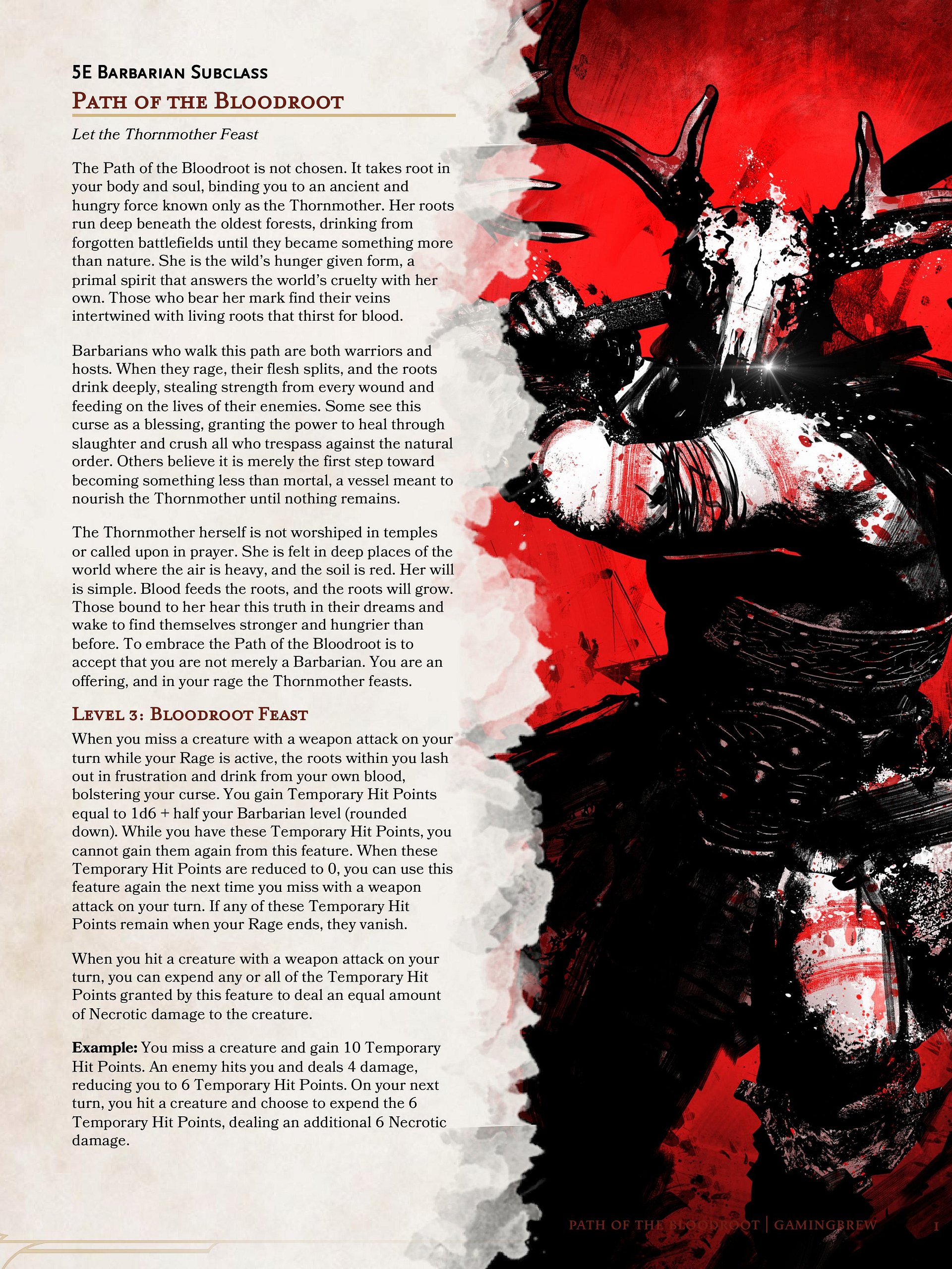 Path of the Bloodroot | 5E 24 Barbarian Subclass product image (2)