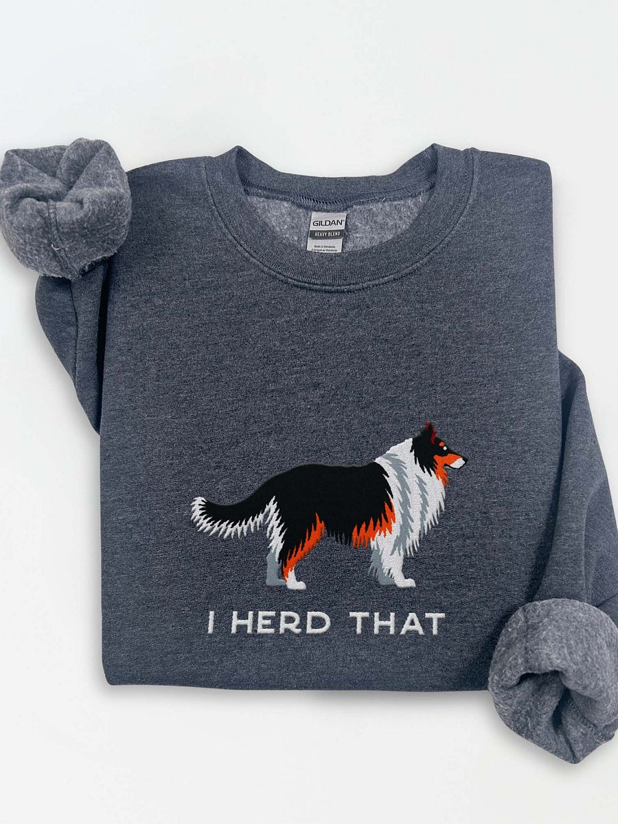 I Herd That Sweatshirt (Embroidered) of a Shetland Sheepdog(Tricolor) product image (1)