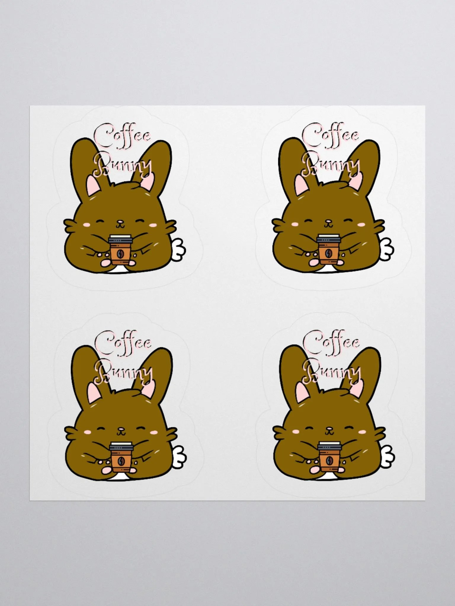 Traditional Coffee Bunny Stickers product image (3)