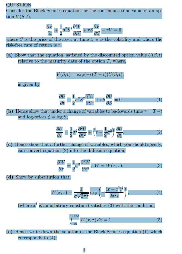 TD - Using the Black-Scholes equation for a continuous-time value of an option product image (1)