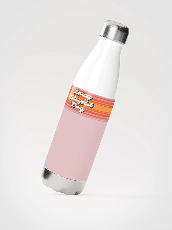 "Lazy Stupid Dog" Stainless Steel Water Bottle product image (2)