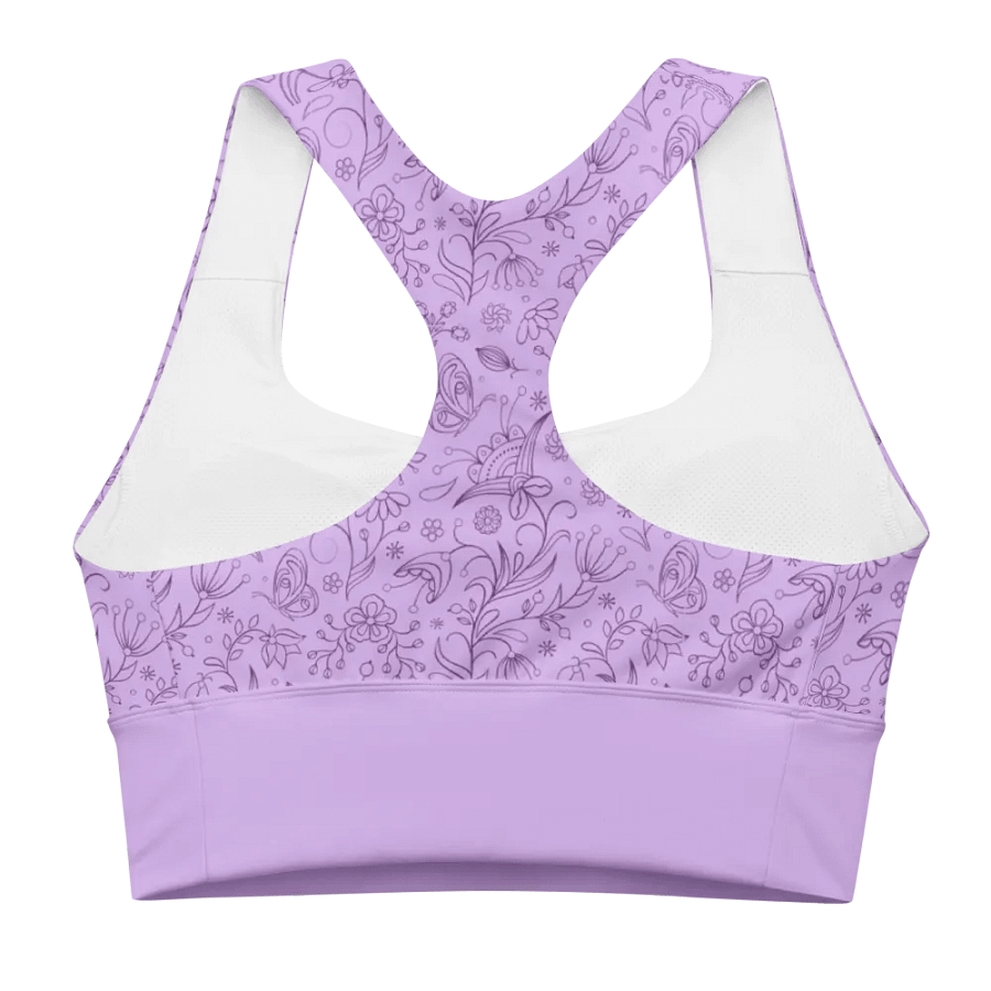 Light Purple Lilac Floral Women's Sports Bra product image (9)