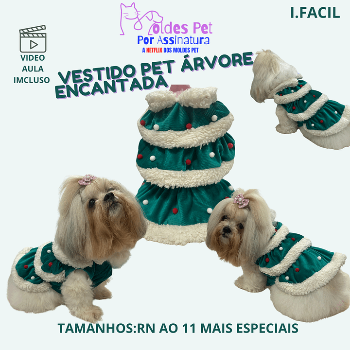Vestido Pet Árvore Encantada - Modelagem Pet PDF product image (1)