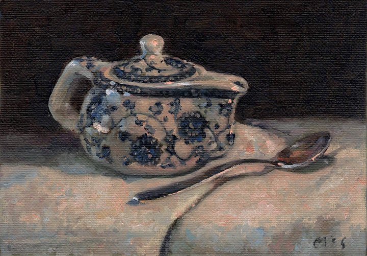 230117 Porcelain Teapot Still Life. Original Study Artwork. product image (1)
