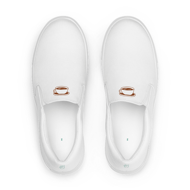 White "Coffee" Women's Canvas Slip-Ons product image (1)