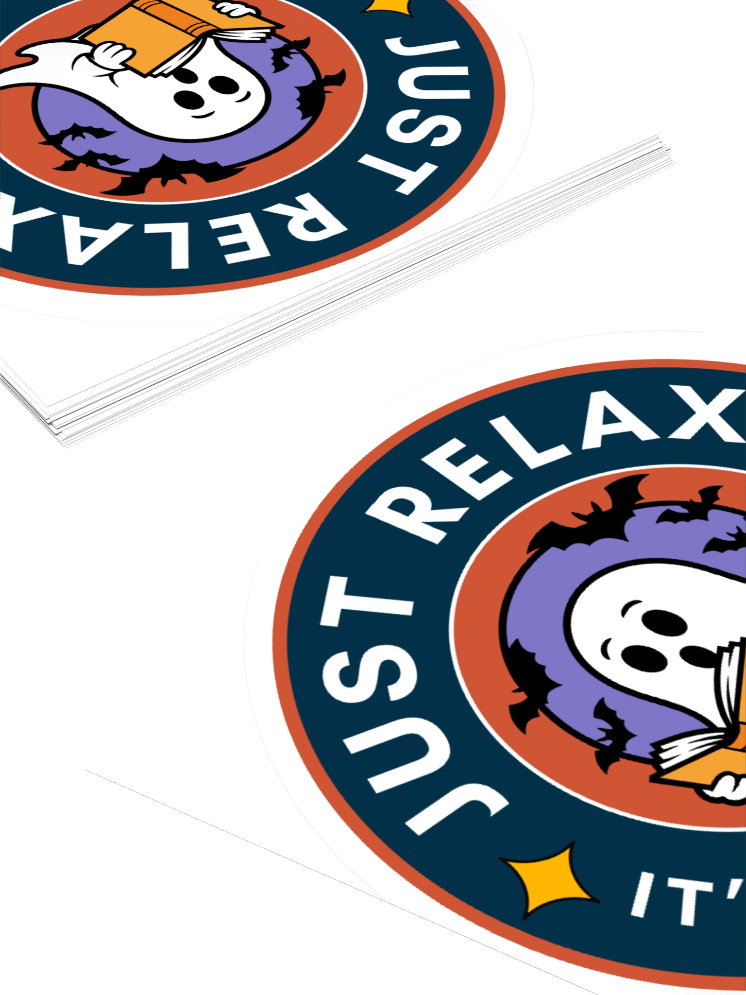 Just Relax, It's Probably Smut Spooky Ghost Kiss Cut Sticker product image (11)