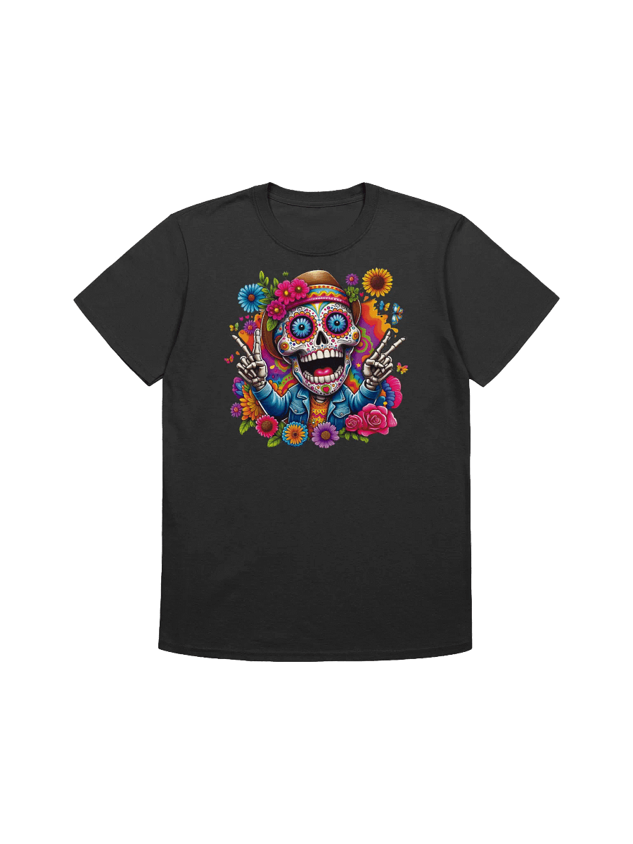 Sugar Skull Art - A Symphony of Colors - Sugar Skulls in Full Bloom T-Shirt product image (5)