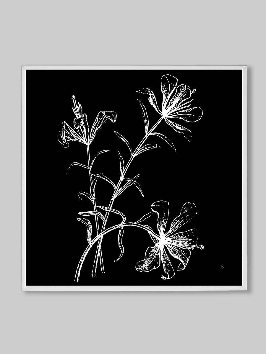 Floral Line Drawing Canvas Art - Wild Elegant Flowers Dark product image (45)