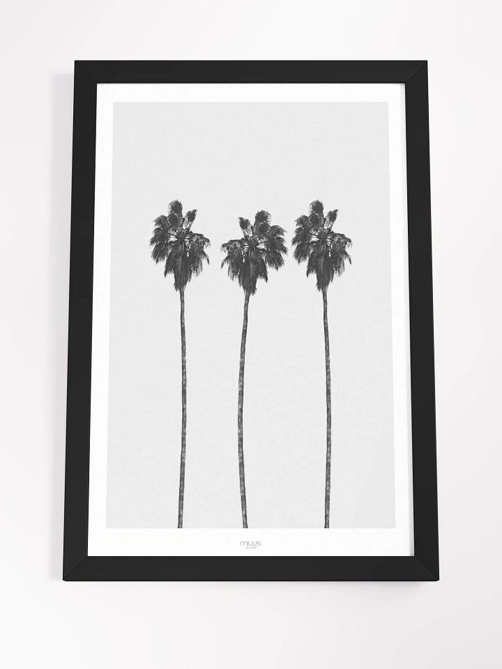 Tropical Tranquility Framed Matte Poster – Serene Palm Tree Wall Art | Premium Minimalist Décor for Homes and Offices product image (1)