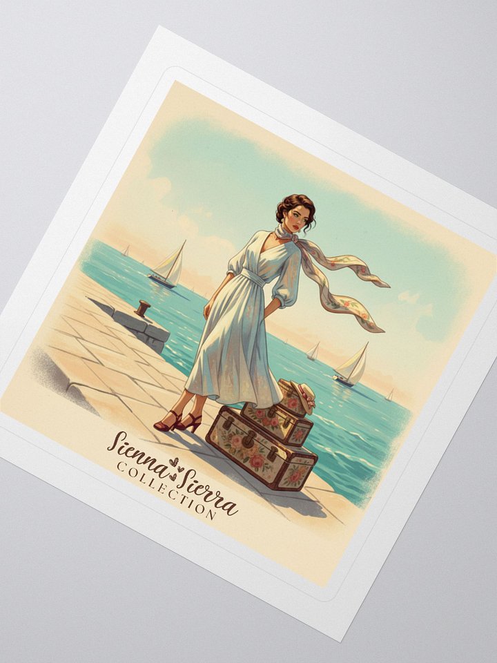 Seaside Escape Sticker – Retro Travel Art product image (2)