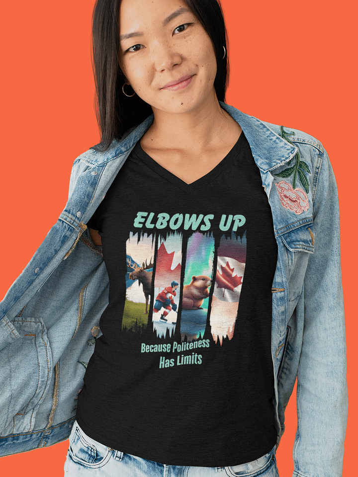 Canadian Icons Collage Women's V-Neck Tee product image (13)
