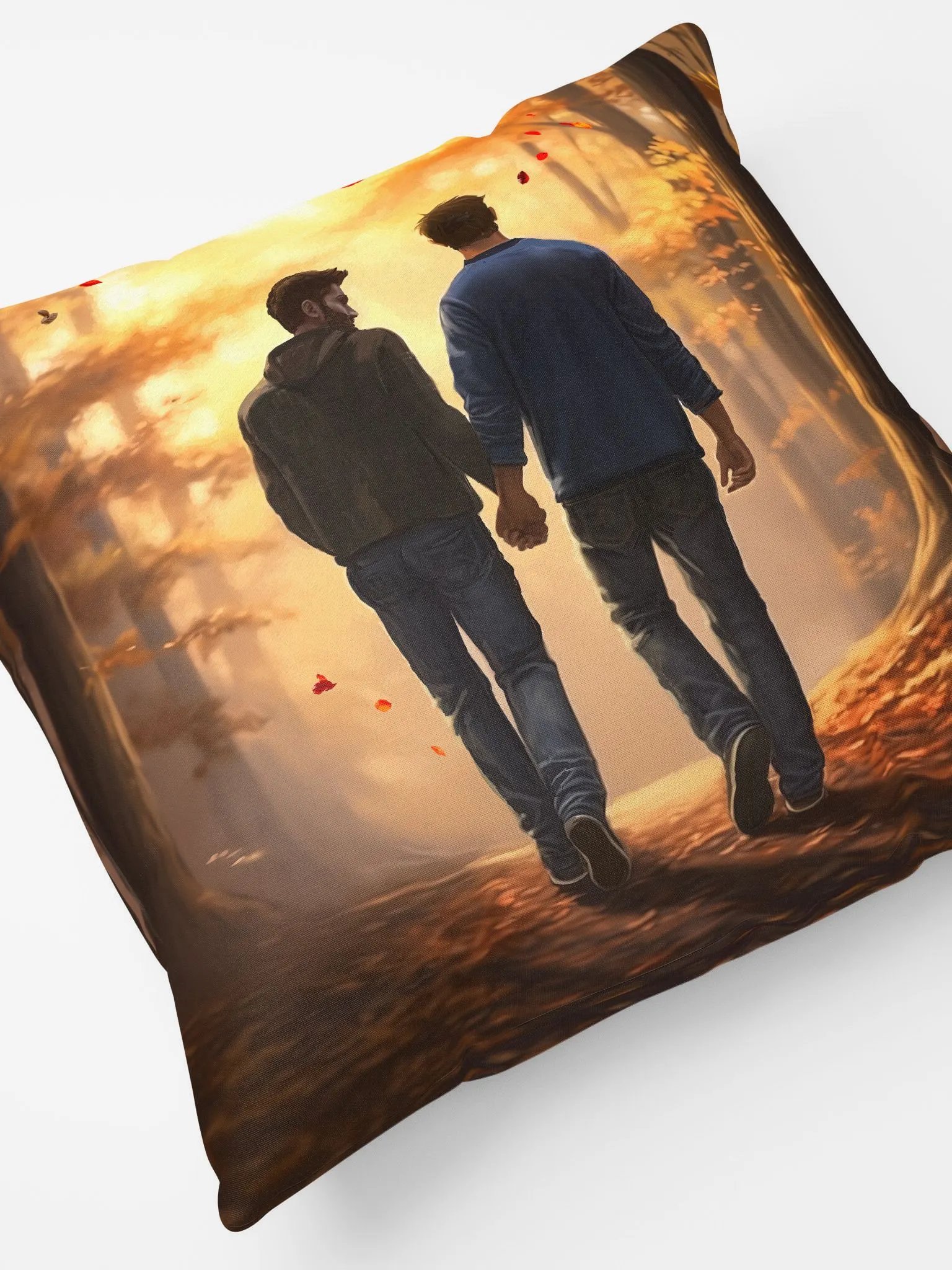 Fall Romance - Gay Couple Throw Pillow product image (5)